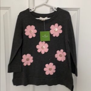 Kate Spade girls’ gray and pink sweater. NWT